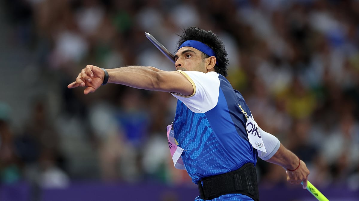 Photo: X | The Olympic Games : Indian javelin thrower Neeraj Chopra in action at Paris Olympics 2024.